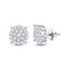 Image 1 : 1.49 CTW Diamond Cluster Earrings 14kt White Gold