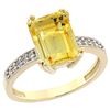 Image 1 : 3.70 CTW Citrine & Diamond Ring 14K Yellow Gold