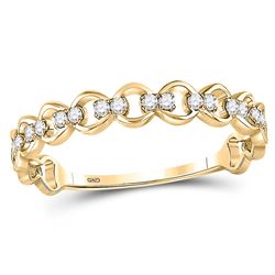 0.12 CTW Diamond Link Stackable Ring 10kt Yellow Gold
