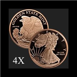 2 oz Walking Liberty .999 Fine Copper Bullion Round