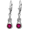 Image 1 : Genuine 1.30 ctw Ruby Earrings 14KT White Gold