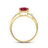 Image 3 : 1.01 CTW Heart Lab-Created Ruby Solitaire Diamond-accent Bypass Ring 10kt Yellow Gold