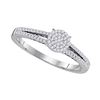 Image 1 : 0.20 CTW Diamond Split-shank Circle Cluster Ring 10kt White Gold