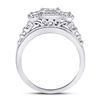 Image 4 : 1.06 CTW Diamond Triple Cluster Ring 10kt White Gold