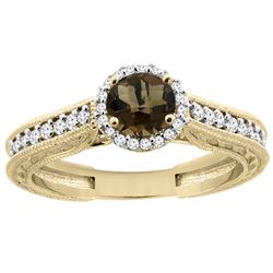 1.24 CTW Quartz & Diamond Ring 14K Yellow Gold
