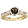Image 1 : 1.24 CTW Quartz & Diamond Ring 14K Yellow Gold