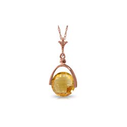 Genuine 3.25 ctw Citrine Necklace 14KT Rose Gold