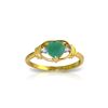 Image 1 : Genuine 1.01 ctw Emerald & Diamond Ring 14KT Yellow Gold