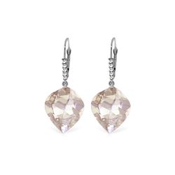 Genuine 25.75 ctw White Topaz & Diamond Earrings 14KT White Gold