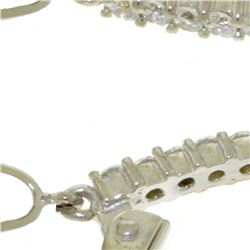 Genuine 6.3 ctw Blue Topaz & Diamond Earrings 14KT White Gold