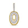 Image 1 : 1.09 CTW Diamond O Letter Charm Pendant 10kt Yellow Gold