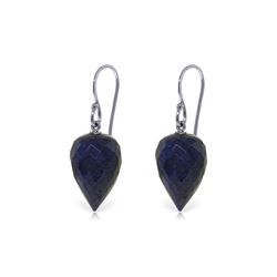 Genuine 25.8 ctw Sapphire Earrings 14KT White Gold