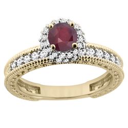 0.95 CTW Ruby & Diamond Ring 14K Yellow Gold