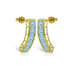 Genuine 4.5 ctw Aquamarine Earrings 14KT Yellow Gold