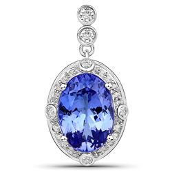 3.46 ctw Tanzanite & Diamond Pendant 14K White Gold