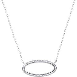 0.12 CTW Diamond Oval Outline Pendant 10kt White Gold