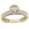 Image 1 : 0.79 CTW Morganite & Diamond Ring 14K Yellow Gold