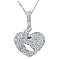 1.31 CTW Diamond Pendant 14K White Gold