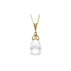 Genuine 7 ctw White Topaz Necklace 14KT Yellow Gold