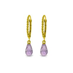 Genuine 3 ctw Amethyst Earrings 14KT Yellow Gold