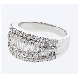 1.53 CTW Diamond Ring 18K White Gold