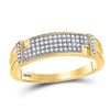 Image 3 : 0.50 CTW Diamond Square Matching Bridal Wedding Ring 10kt Yellow Gold