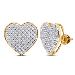 0.50 CTW Diamond Heart Earrings 10kt Yellow Gold