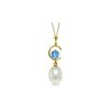 Image 1 : Genuine 4.5 ctw Blue Topaz Necklace 14KT Yellow Gold