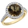 Image 1 : 2.44 CTW Quartz & Diamond Ring 14K Yellow Gold