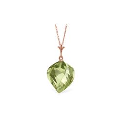 Genuine 13 ctw Green Amethyst Necklace 14KT Rose Gold