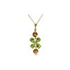 Image 1 : Genuine 3.15 ctw Peridot & Citrine Necklace 14KT Yellow Gold