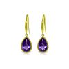 Image 1 : Genuine 5 ctw Amethyst Earrings 14KT Yellow Gold