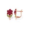 Image 1 : Genuine 2.12 ctw Peridot & Ruby Earrings 14KT Rose Gold