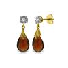Image 1 : Genuine 6.06 ctw Garnet & Diamond Earrings 14KT Yellow Gold