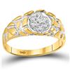 Image 1 : 0.04 CTW Diamond Cluster Nugget Ring 10kt Yellow Gold