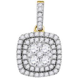 0.84 CTW Diamond Square Pendant 14kt Yellow Gold