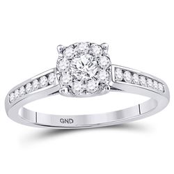 0.50 CTW Diamond Solitaire Bridal Wedding Engagement Ring 14kt White Gold