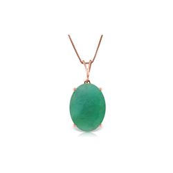 Genuine 6.5 ctw Emerald Necklace 14KT Rose Gold