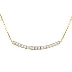 0.74 CTW Diamond Curved Bar Necklace 14kt Yellow Gold