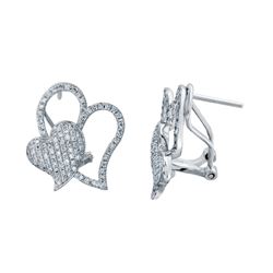 0.89 CTW Diamond Earrings 14K White Gold