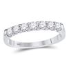 Image 1 : 0.50 CTW Diamond Single Row Machine-set Wedding Ring 14kt White Gold