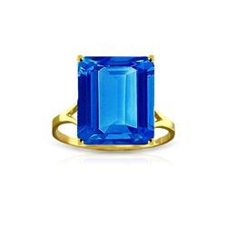 Genuine 7 ctw Blue Topaz Ring 14KT Yellow Gold