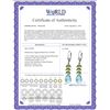 Image 2 : Genuine 11.20 ctw Blue Topaz & Peridot Earrings 14KT White Gold
