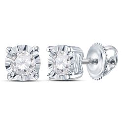 0.35 CTW Diamond Solitaire Stud Earrings 10kt White Gold