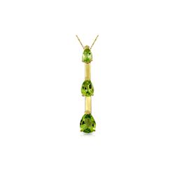 Genuine 1.71 ctw Peridot Necklace 14KT Yellow Gold