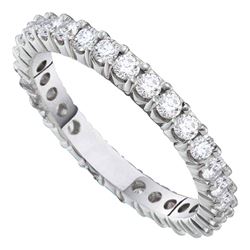 3 CTW Diamond Eternity Wedding Anniversary Ring 14kt White Gold