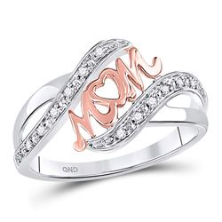 0.09 CTW Diamond Mom Heart Ring 10kt White Gold