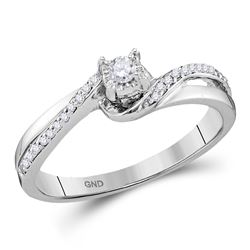 0.12 CTW Diamond Solitaire Bridal Wedding Engagement Ring 10kt White Gold