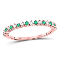 0.20 CTW Emerald Diamond Stackable Ring 10kt Rose Gold