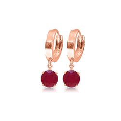 Genuine 2.5 ctw Ruby Earrings 14KT Rose Gold